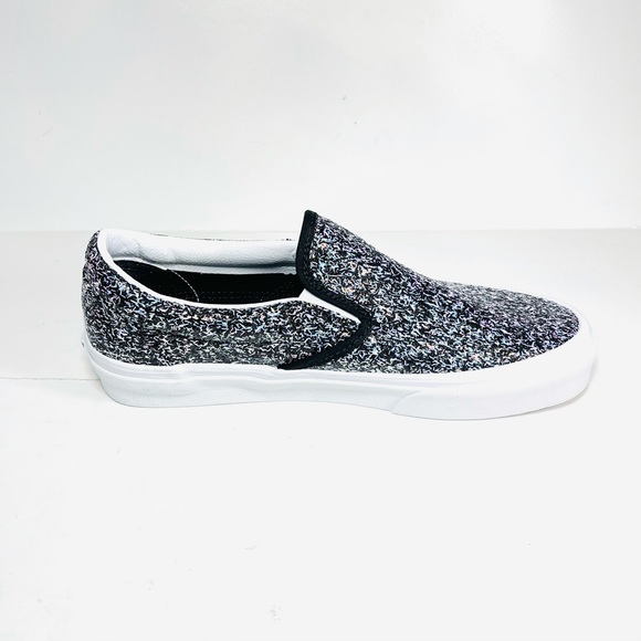 Vans Classic Slip On Sneakers Women’s Black/Purple Glitter Party Size 7 - Picture 2 of 12